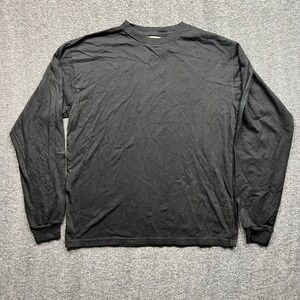 Stussy T-Shirt Mens Medium Black Long Sleeve Made In USA Cotton RN94974